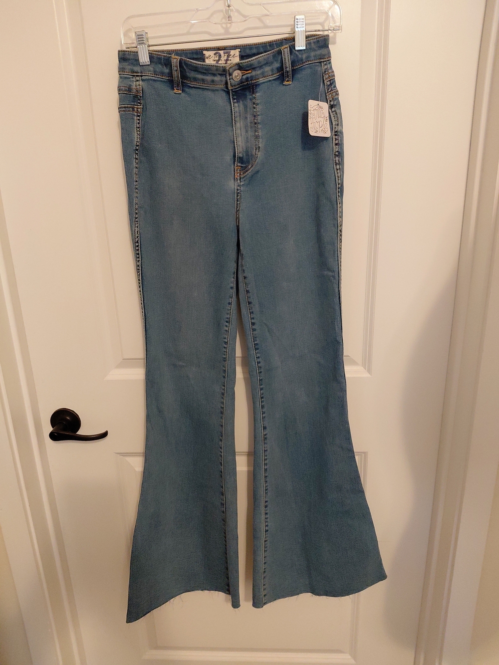 Free People Jeans Curvy Sz 27 Blue Fray Hem